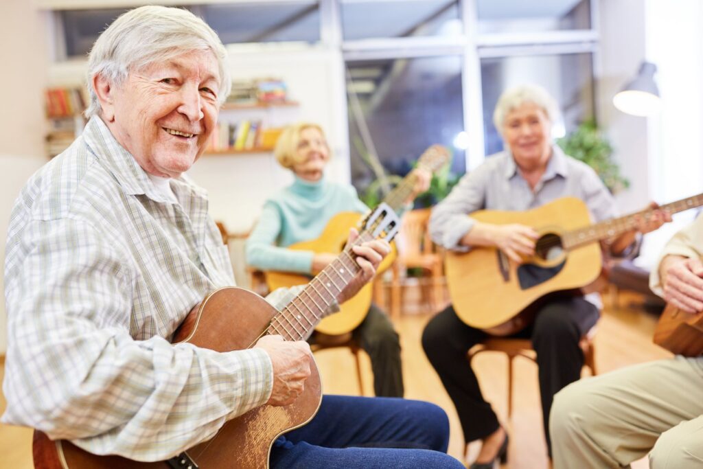 atelier musicothérapie en unité Alzheimer