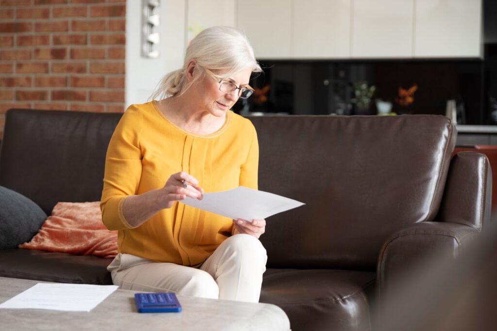 senior calculant les frais de son aide à domicile