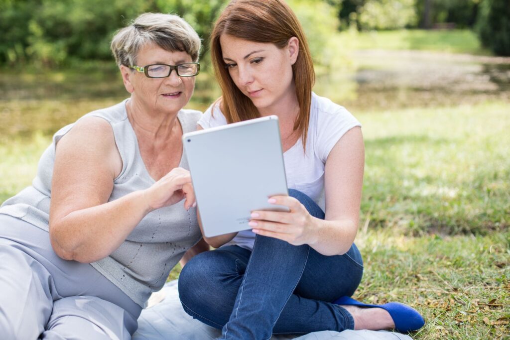 Aidante qui rend visite à sa mère en juin et pas en juillet
