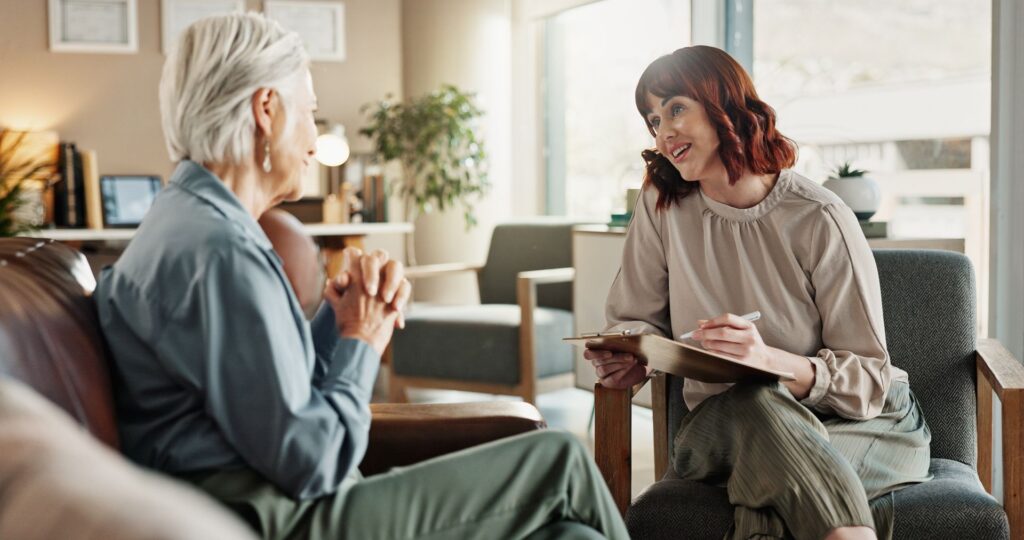 Senior atteinte de dépression qui consulte une psychiatre
