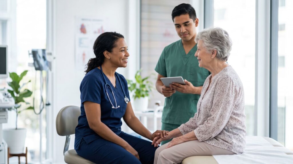 Senior qui profite d'une offre médico-sociale importante en Loire-Atlantique