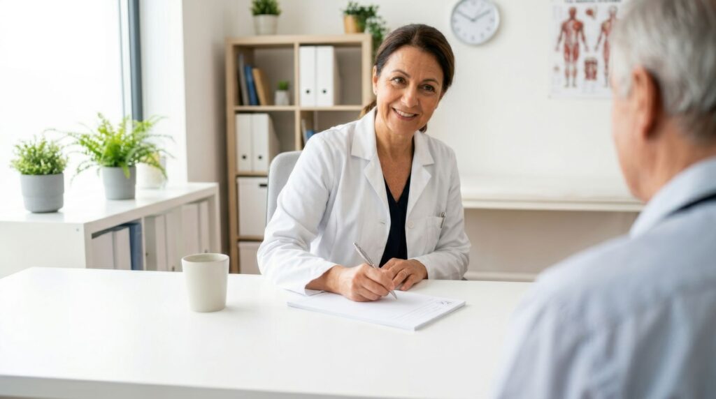 Senior qui obtient un certificat médical pour réduire son préavis