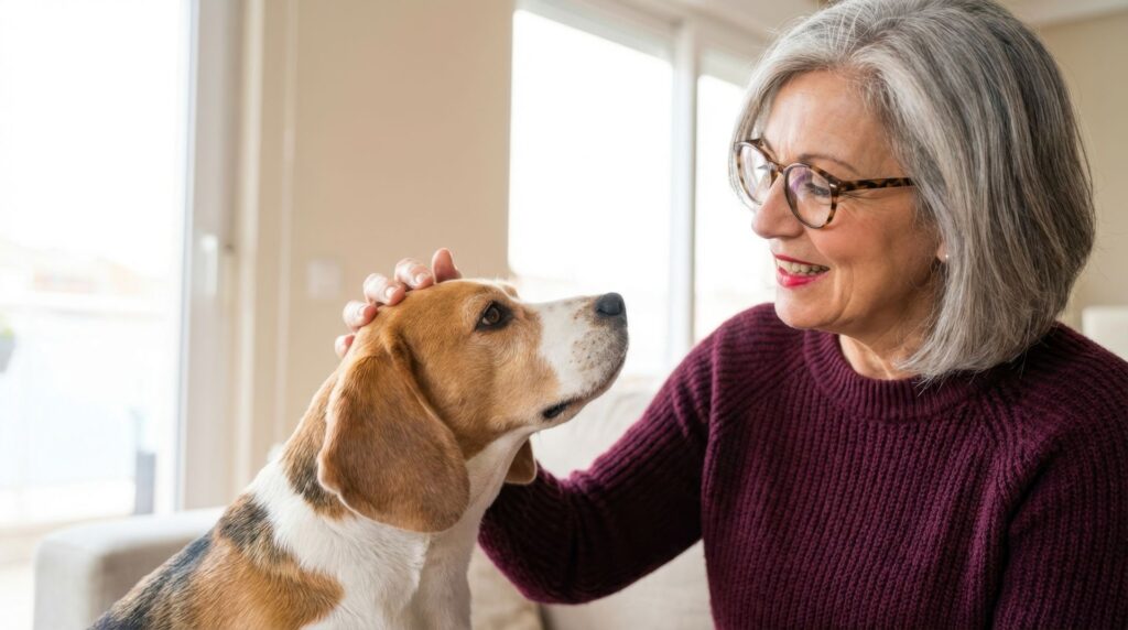 Senior qui entre en EHPAD avec son chien sans restrictions